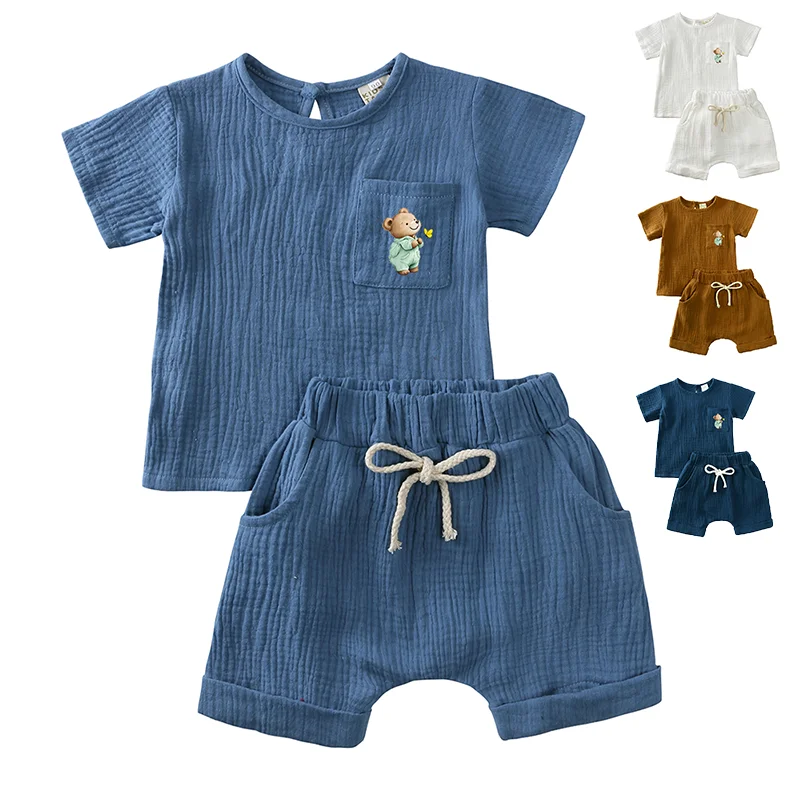 0-3T Kids Summer Bear Clothes Boys Gilrs Casual Breathable Outfits Korean Baby Homewear Suit Top+Pants Newborn Print Sets
0-3T Kids Summer Bear Clothes Boys Gilrs Casual Breathable Outfits Korean Baby Homewear Suit Top+Pants Newborn Print Sets