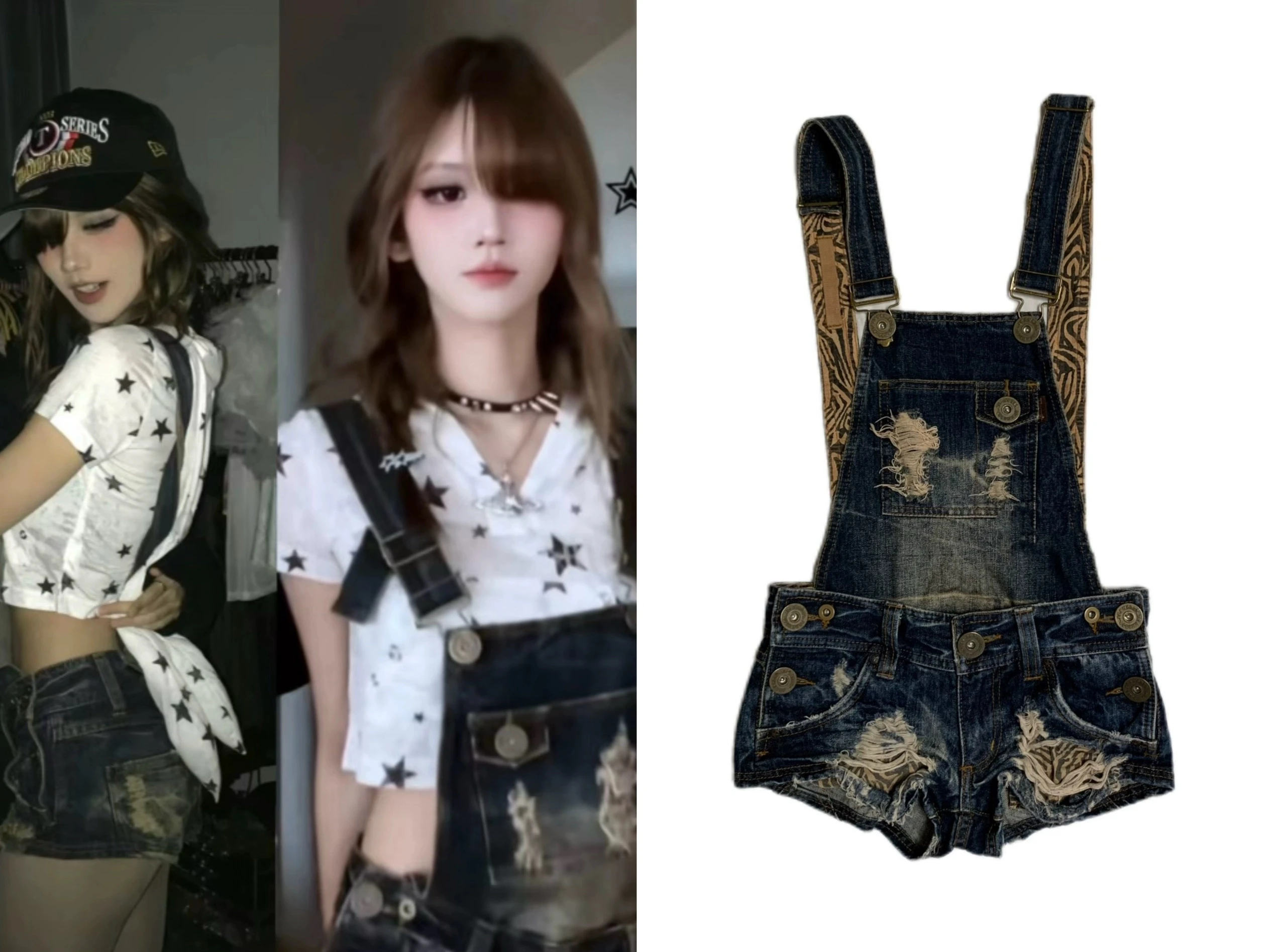 Street Style Distressed Washed Short Shorts with Straps Short Sleeve L Size Summer Wear Resistant Natural Waist Button Closure
Street Style Distressed Washed Short Shorts with Straps Short Sleeve L Size Summer Wear Resistant Natural Waist Button Closure