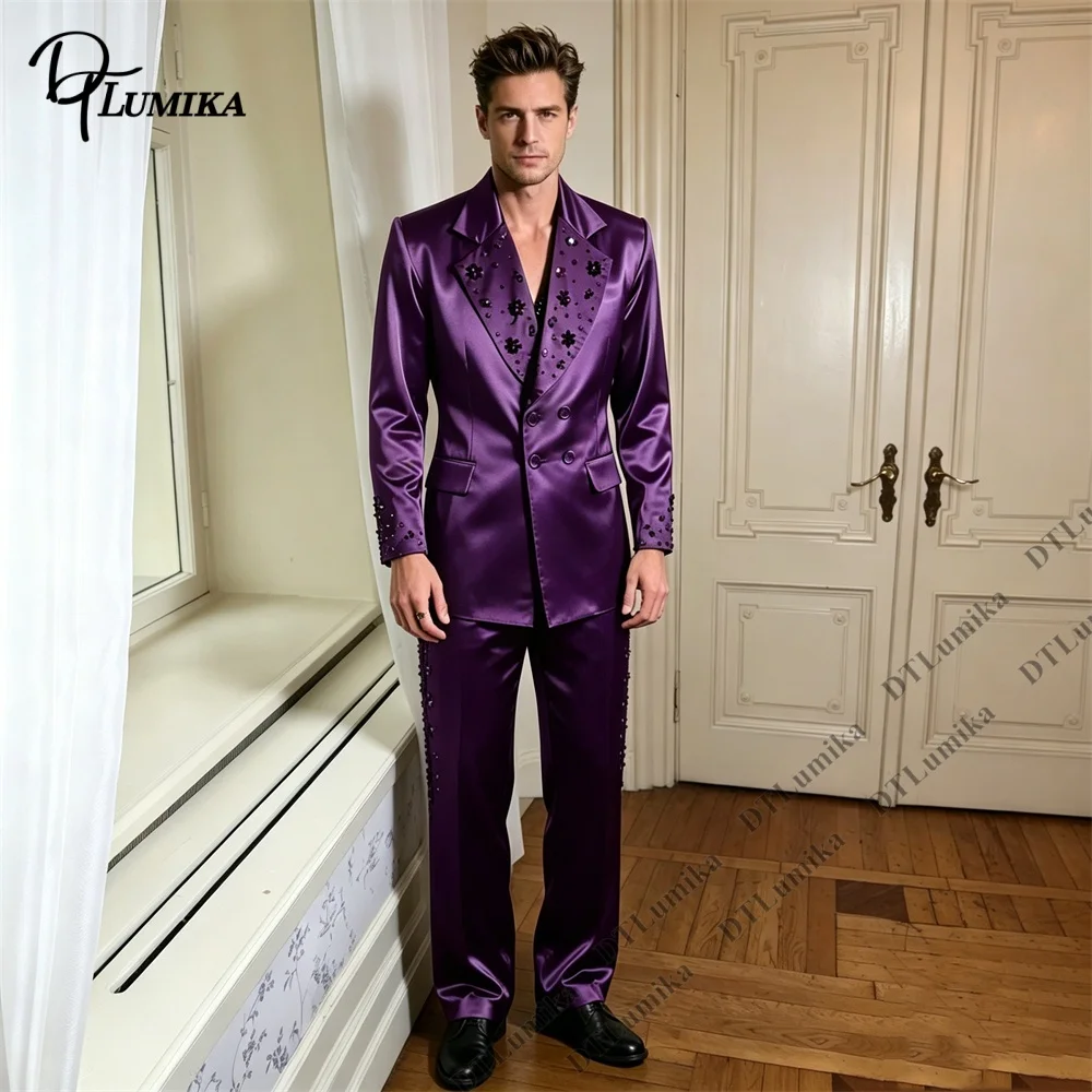 Two Pieces Party Tuxedo Glossy Wedding Groom Suit Double Breasted Jacket with Pants, Formal Events Charity Dinner Suits
Two Pieces Party Tuxedo Glossy Wedding Groom Suit Double Breasted Jacket with Pants, Formal Events Charity Dinner Suits