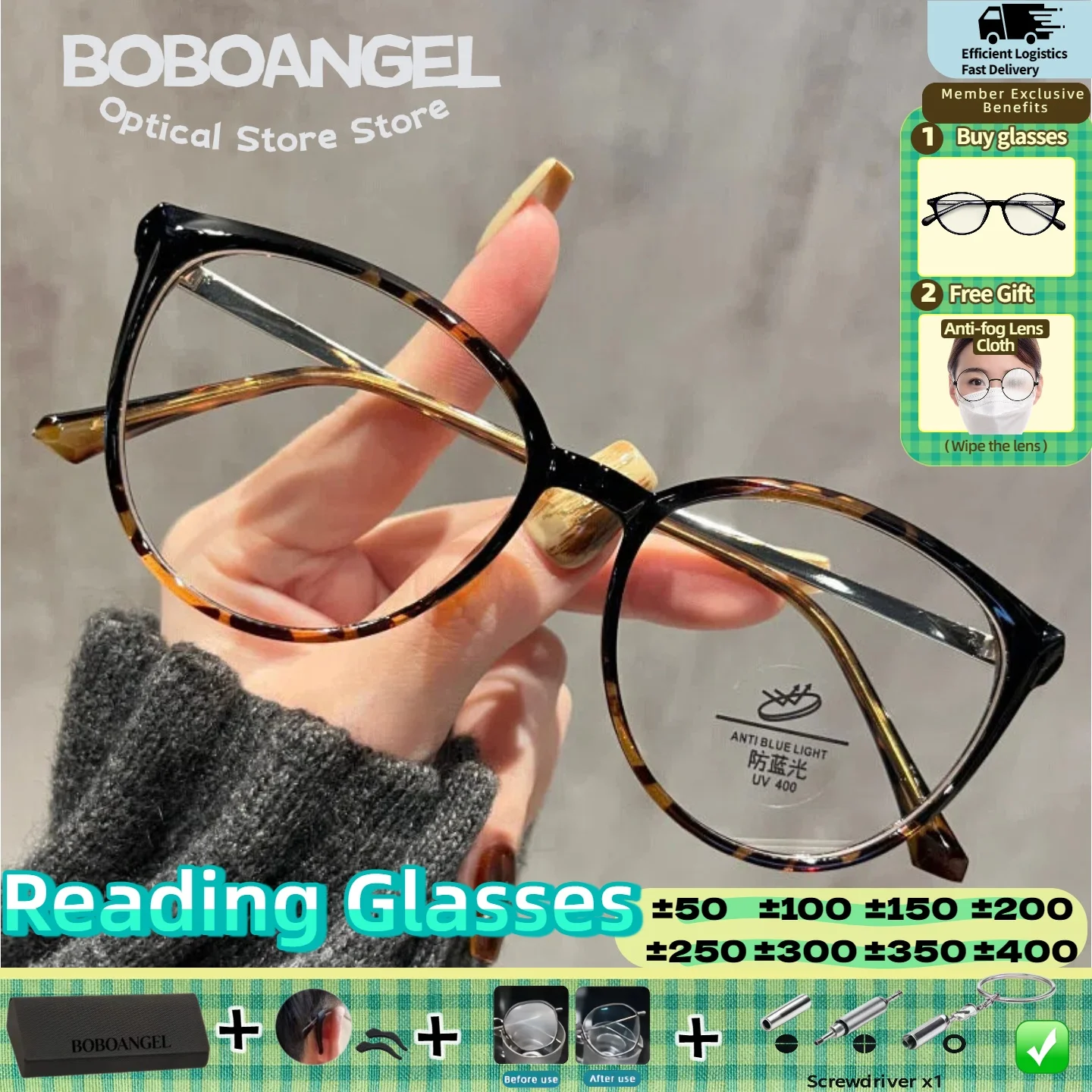 BOBOANGEL Women Vintage Round Glasses Progressive Reading Optical Eyeglasses Prescription Myopia Hyperopia Customized Glasses
BOBOANGEL Women Vintage Round Glasses Progressive Reading Optical Eyeglasses Prescription Myopia Hyperopia Customized Glasses