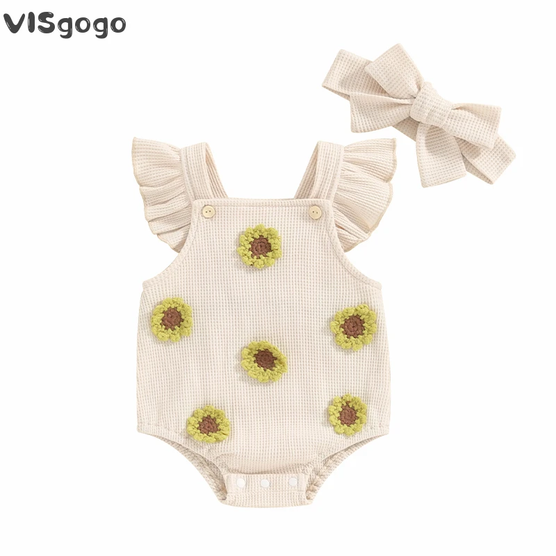 VISgogo Baby Girls Summer Casual Rompers Flying Sleeve Flower Embroidery Bodysuit with Headband Cute Outfit
VISgogo Baby Girls Summer Casual Rompers Flying Sleeve Flower Embroidery Bodysuit with Headband Cute Outfit