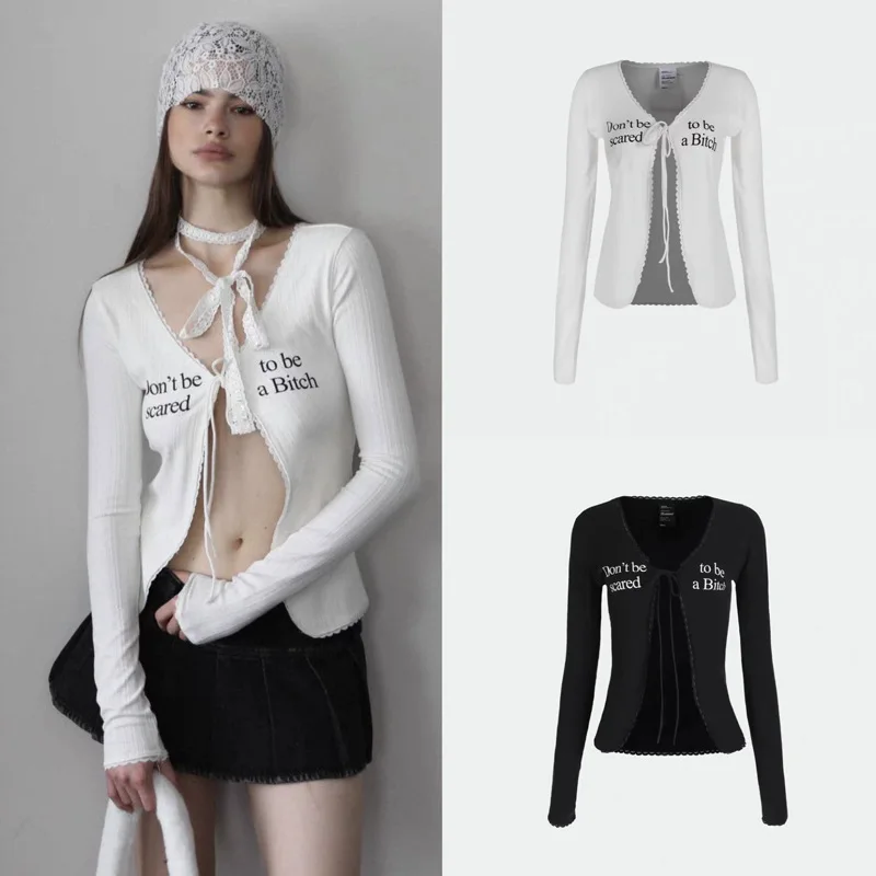 Badblood Top Quality 1:1 Long Sleeve T-Shirt Women American Spice Girls Printed Lace Trimmed Tie Tops Tide
Badblood Top Quality 1:1 Long Sleeve T-Shirt Women American Spice Girls Printed Lace Trimmed Tie Tops Tide