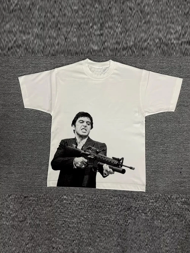 VINTAGE SCARFACE Print National Fashion Loose Short Sleeve T-shirt High Quality Men Clothing Summer Fashion Vintage T-shirt Tees
VINTAGE SCARFACE Print National Fashion Loose Short Sleeve T-shirt High Quality Men Clothing Summer Fashion Vintage T-shirt Tees