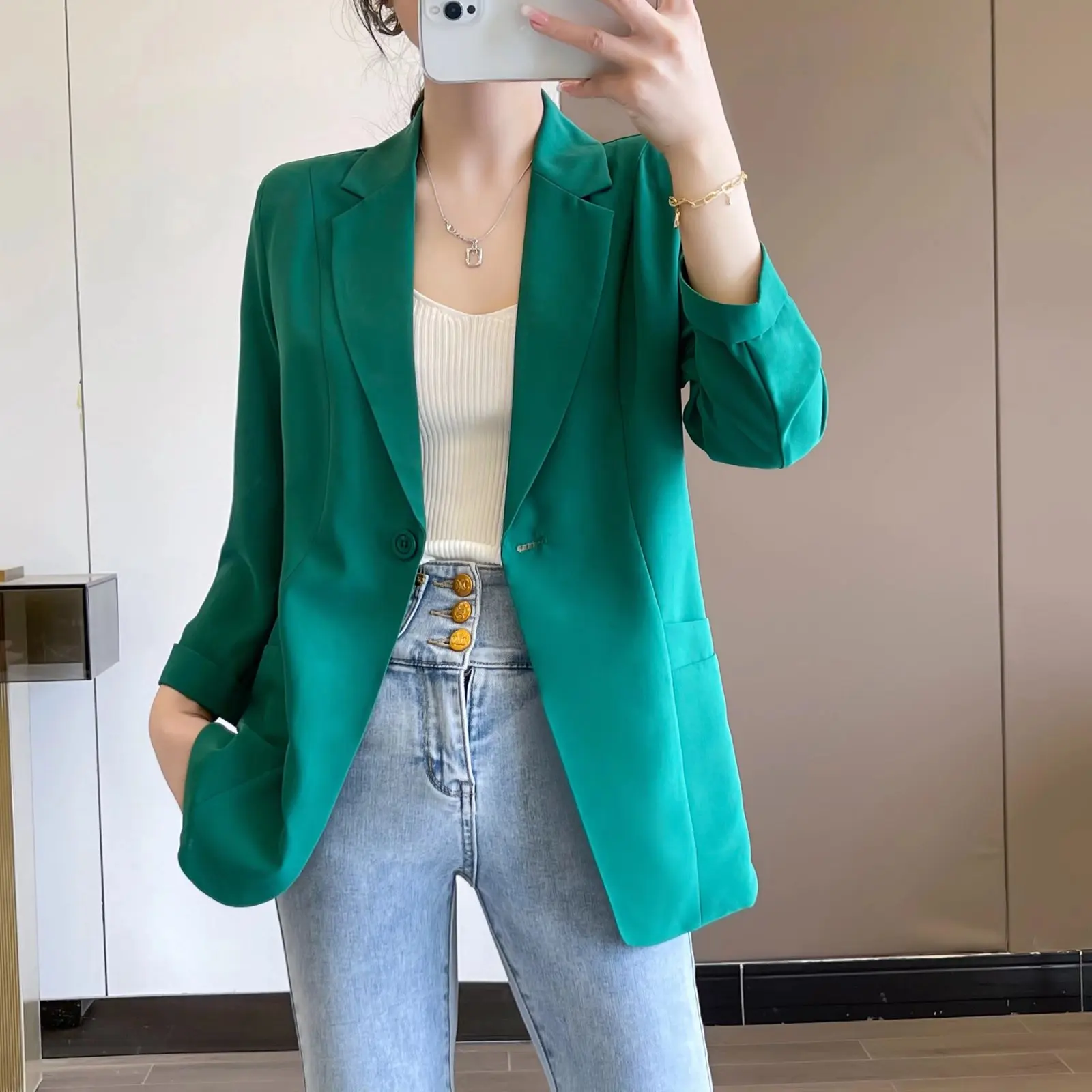 Fashion Chiffon Suit Jackets Women's Clothing 2023 Summer Blazers Coats New Casual 3/4 Sleeve Sunscreen Suits Top jp46
Fashion Chiffon Suit Jackets Women's Clothing 2023 Summer Blazers Coats New Casual 3/4 Sleeve Sunscreen Suits Top jp46
