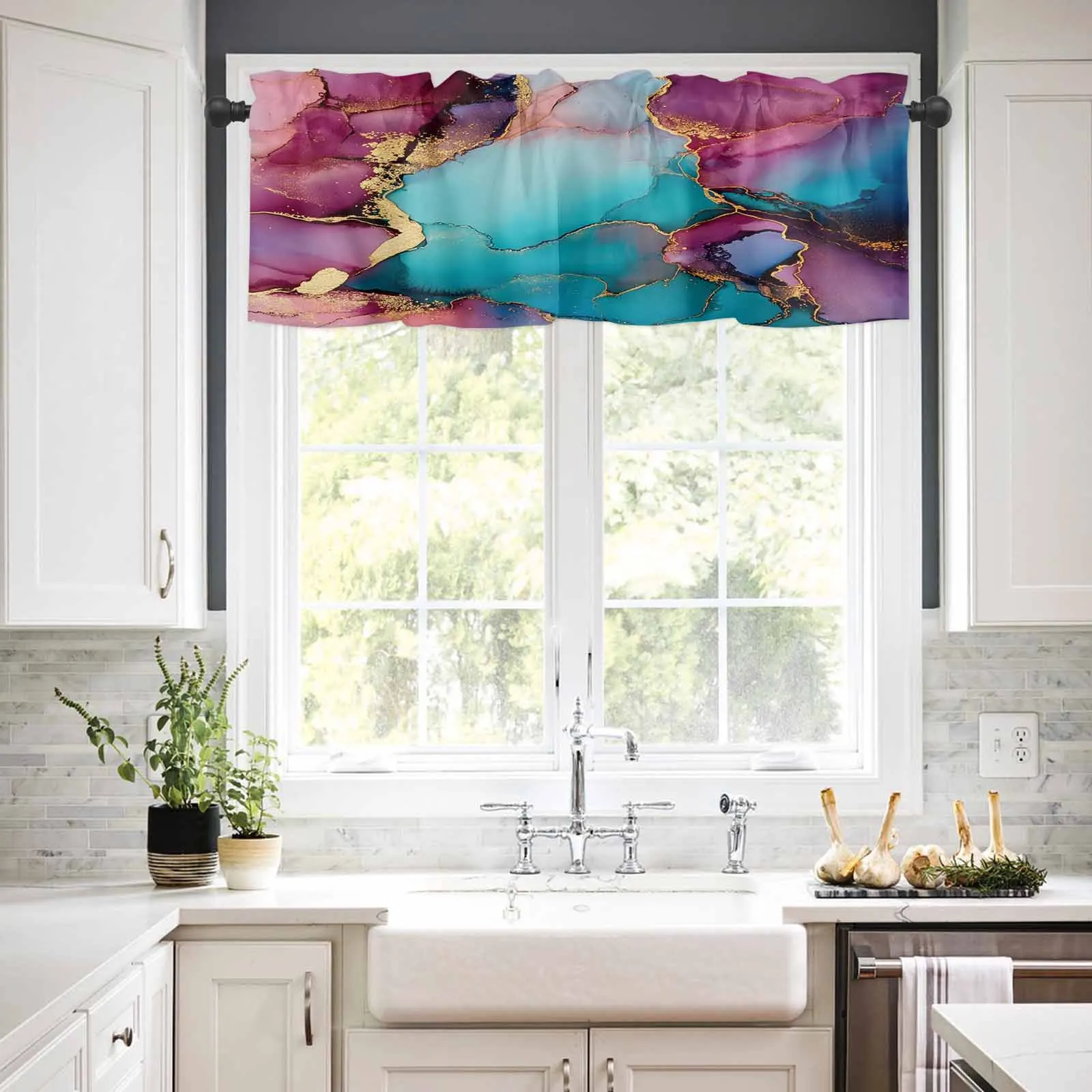 1PCS Kitchen Short Curtain Valance Fluid Art Pattern Multi Blue Pupler Rod Pocket Window Home Decoration
1PCS Kitchen Short Curtain Valance Fluid Art Pattern Multi Blue Pupler Rod Pocket Window Home Decoration