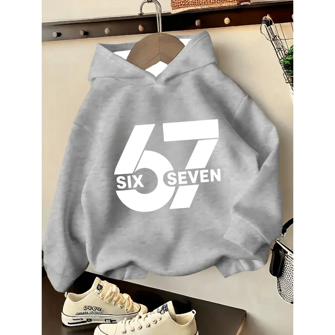 Children's Round Neck Hooded Sweatshirt Loose Comfortable Casual Daily Sports Fun Number 67 Pattern Long Sleeved Top
Children's Round Neck Hooded Sweatshirt Loose Comfortable Casual Daily Sports Fun Number 67 Pattern Long Sleeved Top
