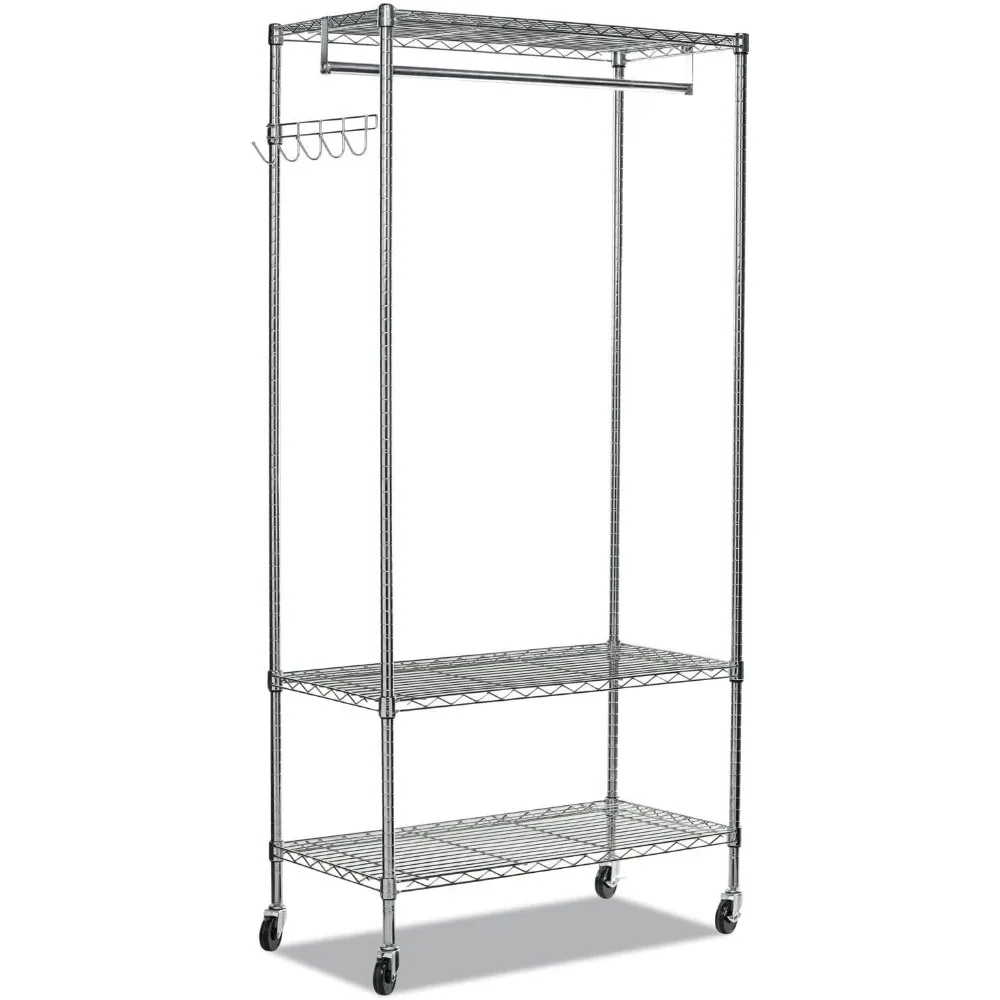 ALEGR364818SR Moble Wire Shelving Garment Rack, 48 x 18 x 75, Silver
ALEGR364818SR Moble Wire Shelving Garment Rack, 48 x 18 x 75, Silver