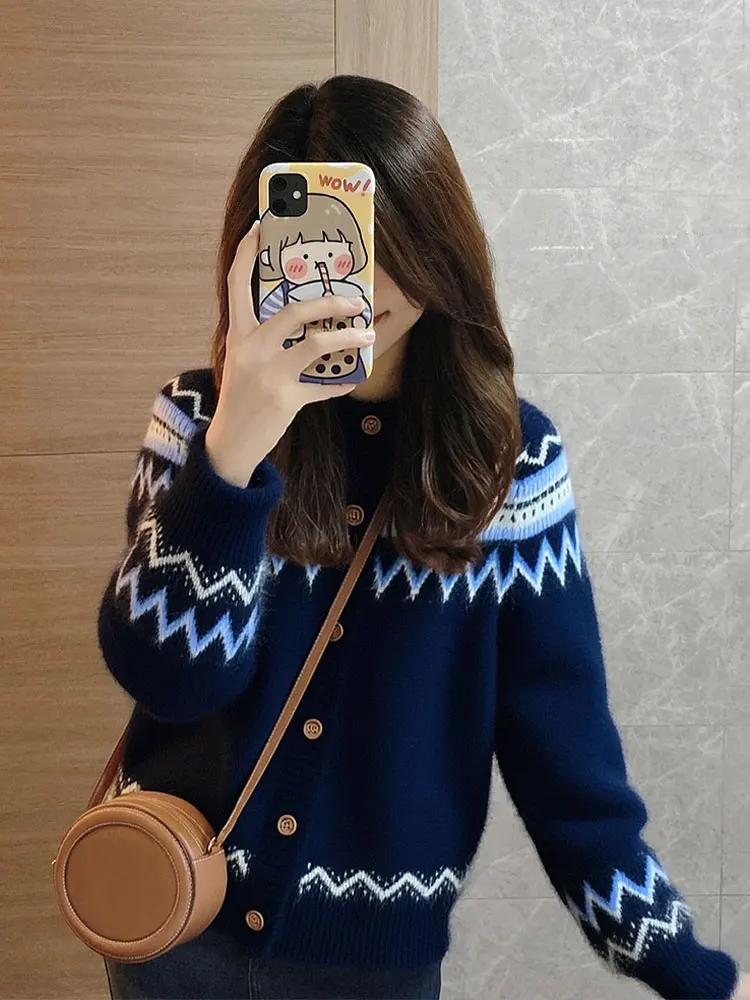 Thiened Warm Fair Isle Knitted Sweater Coat Women's Outerwear Long Sve round Ne Open Cardigan Daily Wear Autumn Winter...
Thiened Warm Fair Isle Knitted Sweater Coat Women's Outerwear Long Sve round Ne Open Cardigan Daily Wear Autumn Winter...