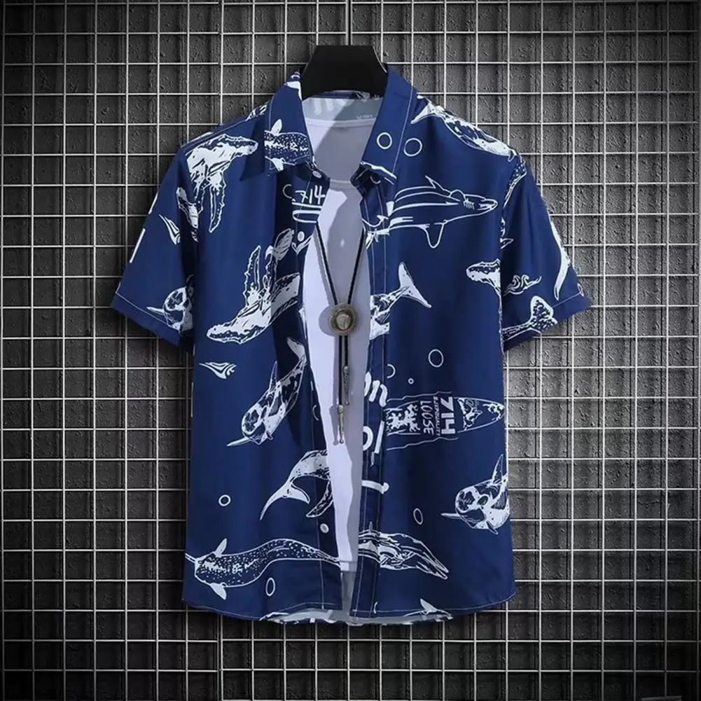 Casual Men Shirt Tropical Style Men's Shirt with Colorful Print Quick Dry Fabric for Vacation Beach Top Loose Fit Turn-down
Casual Men Shirt Tropical Style Men's Shirt with Colorful Print Quick Dry Fabric for Vacation Beach Top Loose Fit Turn-down