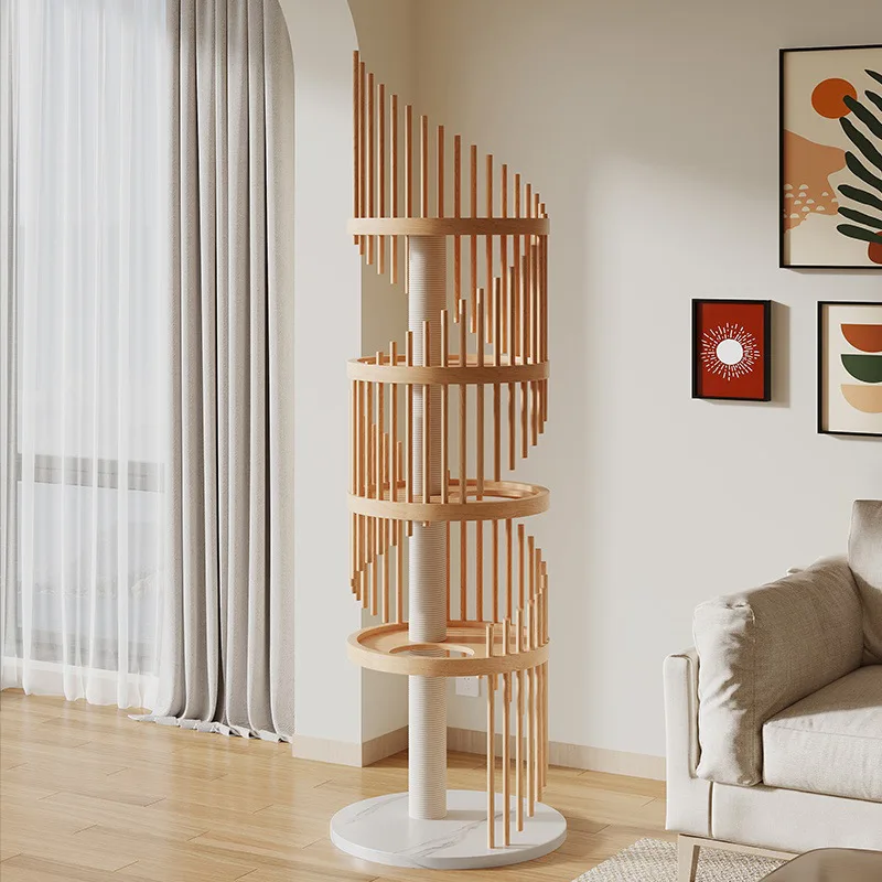 Solid wood cat climbing frame household does not occupy an integrated multi-platform small apartment
Solid wood cat climbing frame household does not occupy an integrated multi-platform small apartment