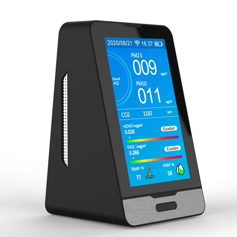 Монитор качества воздуха, монитор качества воздуха, PM2.5 PM1.0 PM10 HCHO TVOC CO2 Измеритель температуры и влажности
Монитор качества воздуха, монитор качества воздуха, PM2.5 PM1.0 PM10 HCHO TVOC CO2 Измеритель температуры и влажности