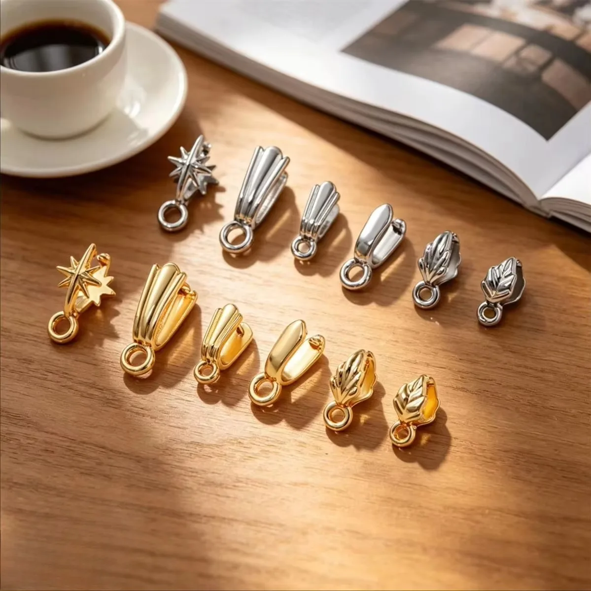 Titanium Steel U-Shape Eight-Pointed Star Leaf Melon Seed Bails DIY Bracelet Necklace Ending Pendant Connector Findings
Titanium Steel U-Shape Eight-Pointed Star Leaf Melon Seed Bails DIY Bracelet Necklace Ending Pendant Connector Findings
