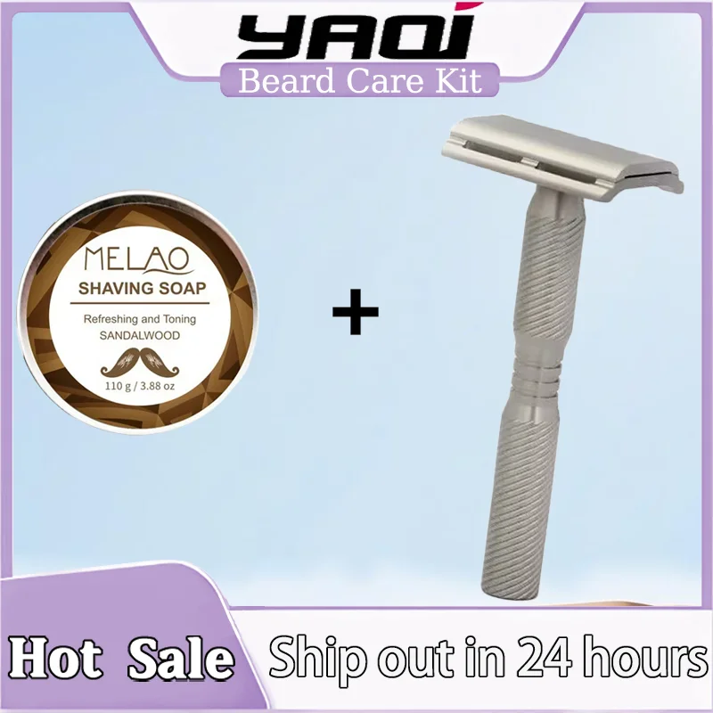 YAQI Ghost Multiple Thread PatternTitanium Light Weight Safety Razor & Sandalwood Soap Set Luxury Grooming Essentials for Man
YAQI Ghost Multiple Thread PatternTitanium Light Weight Safety Razor & Sandalwood Soap Set Luxury Grooming Essentials for Man