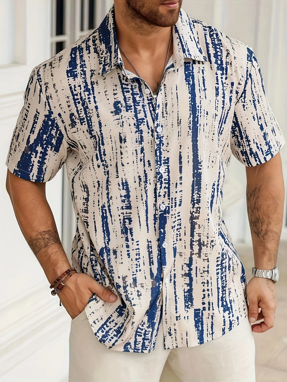 Summer Retro Texture Gradient Artistic 3D Printed Shirts - Casual Beach Hawaiian Style Men's Top - Suitable for Daily Wearing
Summer Retro Texture Gradient Artistic 3D Printed Shirts - Casual Beach Hawaiian Style Men's Top - Suitable for Daily Wearing