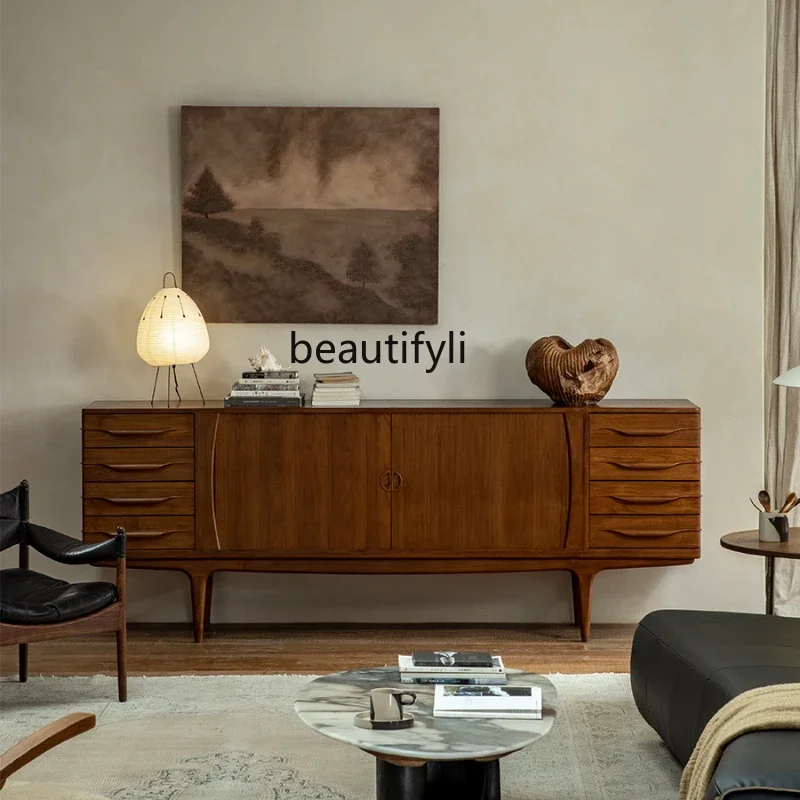 Medieval retro style, rolling shutter door dining side cabinet entrance TV cabinet teak solid wood storage side cabinet
Medieval retro style, rolling shutter door dining side cabinet entrance TV cabinet teak solid wood storage side cabinet