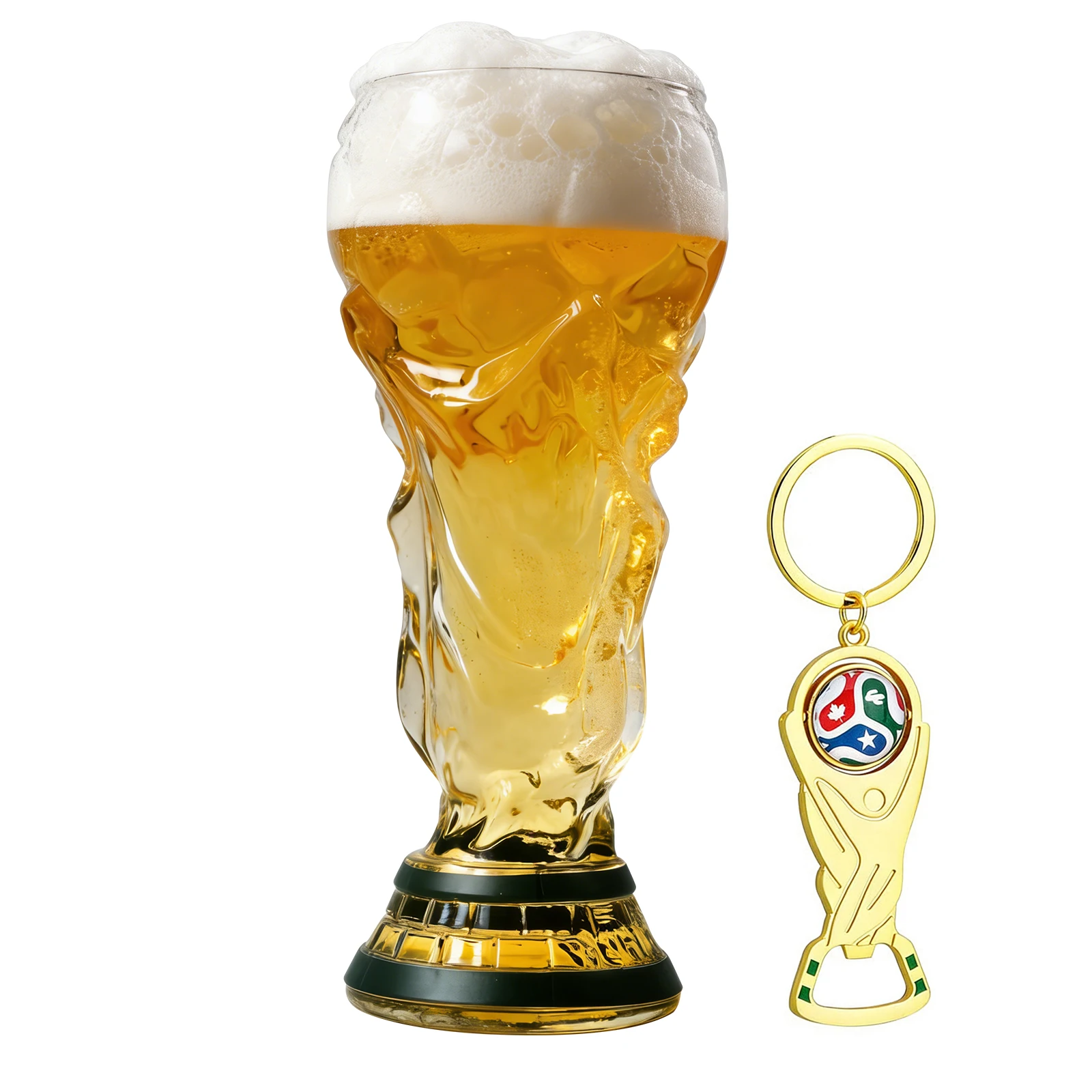 1/2pcs16oz Soccer Trophy Beer Glass + Bottle Opener Keychain Champion Cup Football Drinkware for Men Sports Gift World Cup Party
1/2pcs16oz Soccer Trophy Beer Glass + Bottle Opener Keychain Champion Cup Football Drinkware for Men Sports Gift World Cup Party