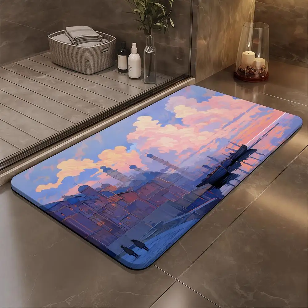 Sunset And Evening Breeze Floor Mat Bathroom Soft Diatomaceous Mud Floor Mat, Bathroom Absorbent Foot Mat, Toilet Sink, Bedroom 
Sunset And Evening Breeze Floor Mat Bathroom Soft Diatomaceous Mud Floor Mat, Bathroom Absorbent Foot Mat, Toilet Sink, Bedroom