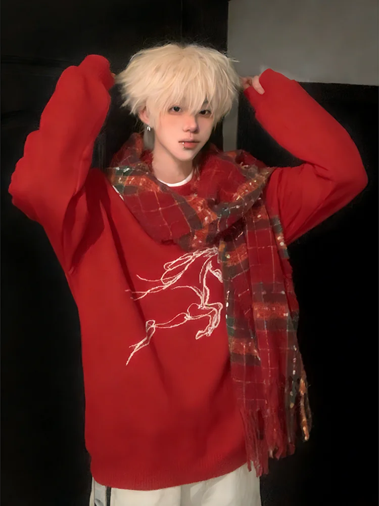 Red round Ne Knitwear Men's Winter New Year Aosphere Lazy Sle Inner Wear Base Layer Sweater Year Chinese Zodiac
Red round Ne Knitwear Men's Winter New Year Aosphere Lazy Sle Inner Wear Base Layer Sweater Year Chinese Zodiac