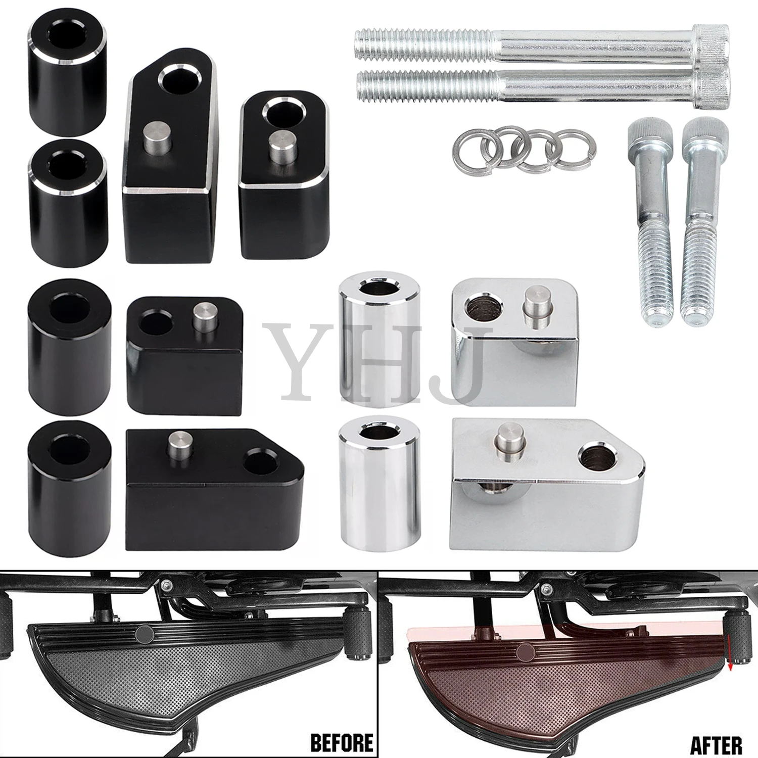 For Harley Motorcycle Touring Electra Glide Street Glide Road King Road Glide 1-1/4'' Driver Floorboard Spacer Extension Kit
For Harley Motorcycle Touring Electra Glide Street Glide Road King Road Glide 1-1/4'' Driver Floorboard Spacer Extension Kit