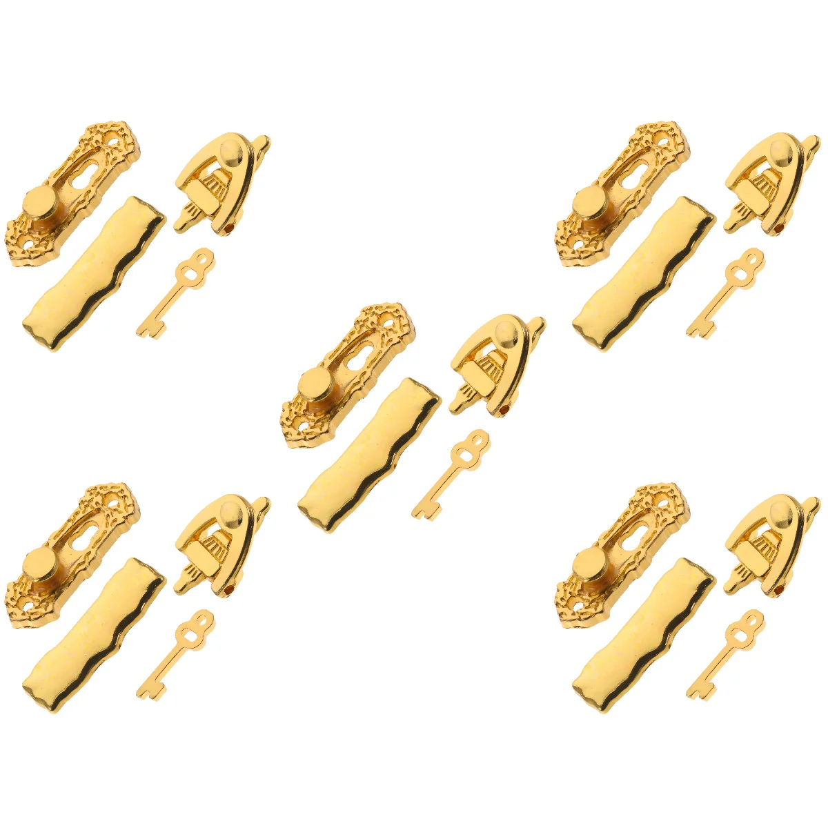 5 Sets Toys Dollhouse Door Lock Mini Building Kit Key Miniature Hardware Decor Doorplate Golden
5 Sets Toys Dollhouse Door Lock Mini Building Kit Key Miniature Hardware Decor Doorplate Golden