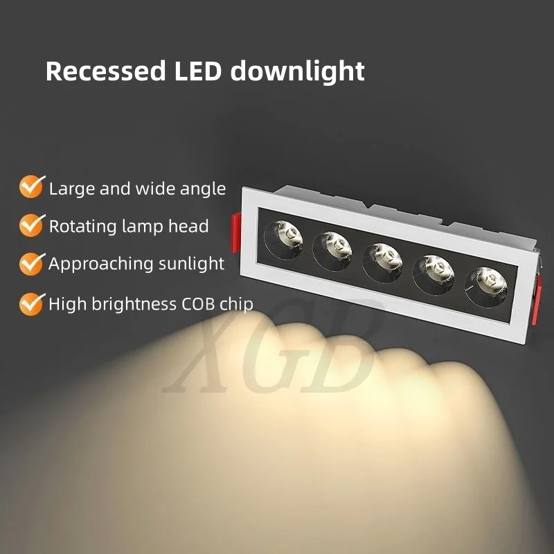 Modern Recessed LED linear lamp Dimmable Spot light 10W/20W/30W AC 110V 220V COB Anti-Glare LED Strip Ceiling Grille Lamp
Modern Recessed LED linear lamp Dimmable Spot light 10W/20W/30W AC 110V 220V COB Anti-Glare LED Strip Ceiling Grille Lamp