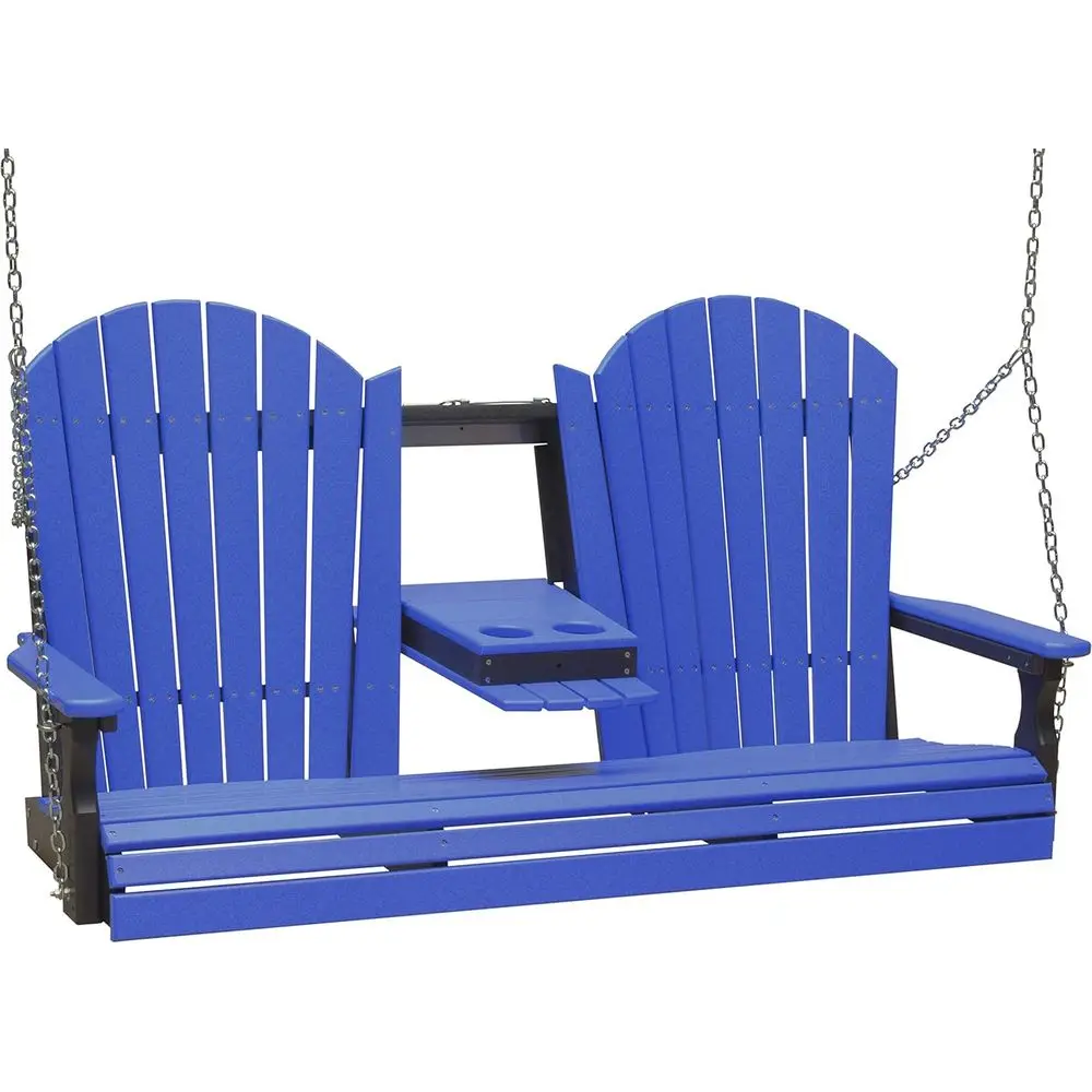 5' Adirondack Hanging Porch Swing with Center ole, Outdoor Patio Swing, ront Porch Swing, Outdoor Swing Bench (Blue on Black)
5' Adirondack Hanging Porch Swing with Center ole, Outdoor Patio Swing, ront Porch Swing, Outdoor Swing Bench (Blue on Black)