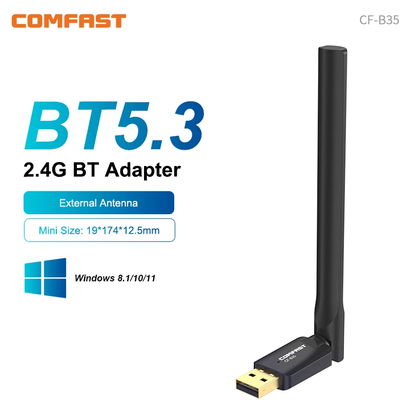 USB BT 5.3 Адаптер-ключ Черная антенна Адаптер для ПК Ноутбук Беспроводной динамик Аудиоприемник Bluetooth-передатчик
USB BT 5.3 Адаптер-ключ Черная антенна Адаптер для ПК Ноутбук Беспроводной динамик Аудиоприемник Bluetooth-передатчик