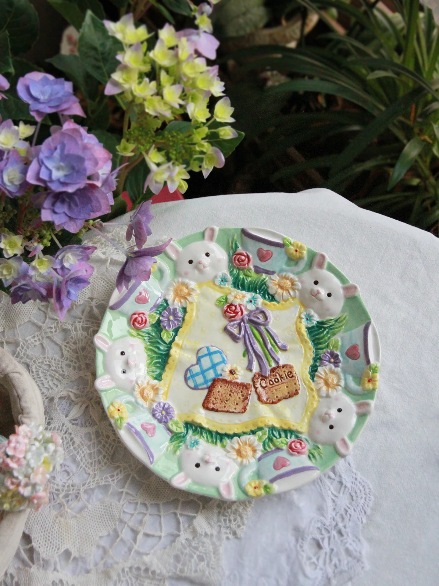 Handmade Cerc Rabbit Emed ternoon Tea Plate Dert Plate Cute Vintage Glaze Undercolor round Di Microwave Se
Handmade Cerc Rabbit Emed ternoon Tea Plate Dert Plate Cute Vintage Glaze Undercolor round Di Microwave Se