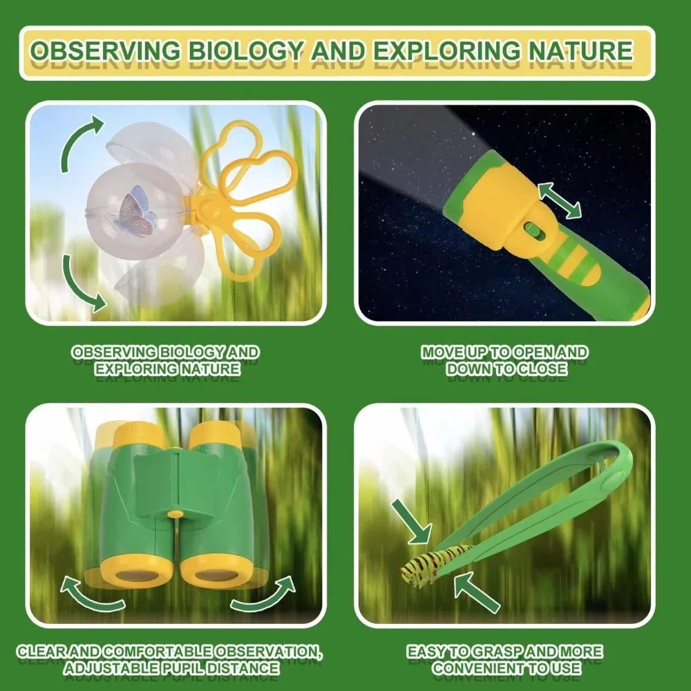 Kids Bug Catcher Kit for Nature Exploration,Hiking,Camping,14pcs Educational STEM Explore Set Nature Exploration Outdoor Toys
Kids Bug Catcher Kit for Nature Exploration,Hiking,Camping,14pcs Educational STEM Explore Set Nature Exploration Outdoor Toys