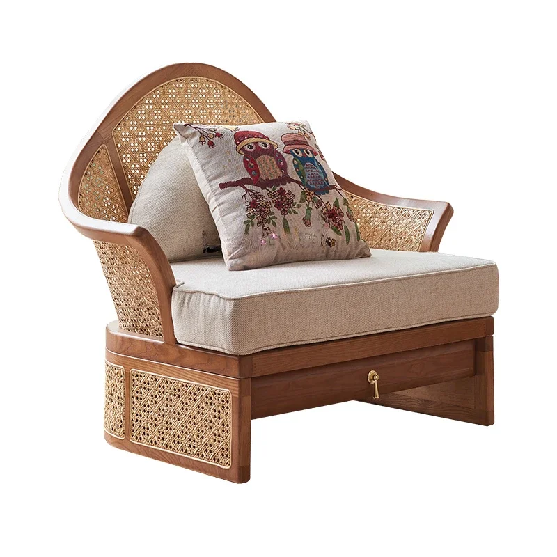 Nordic Retro Rattan Sofa Living Room New Chinese Style Villa B & B Simple Solid Wood Sofa
Nordic Retro Rattan Sofa Living Room New Chinese Style Villa B & B Simple Solid Wood Sofa