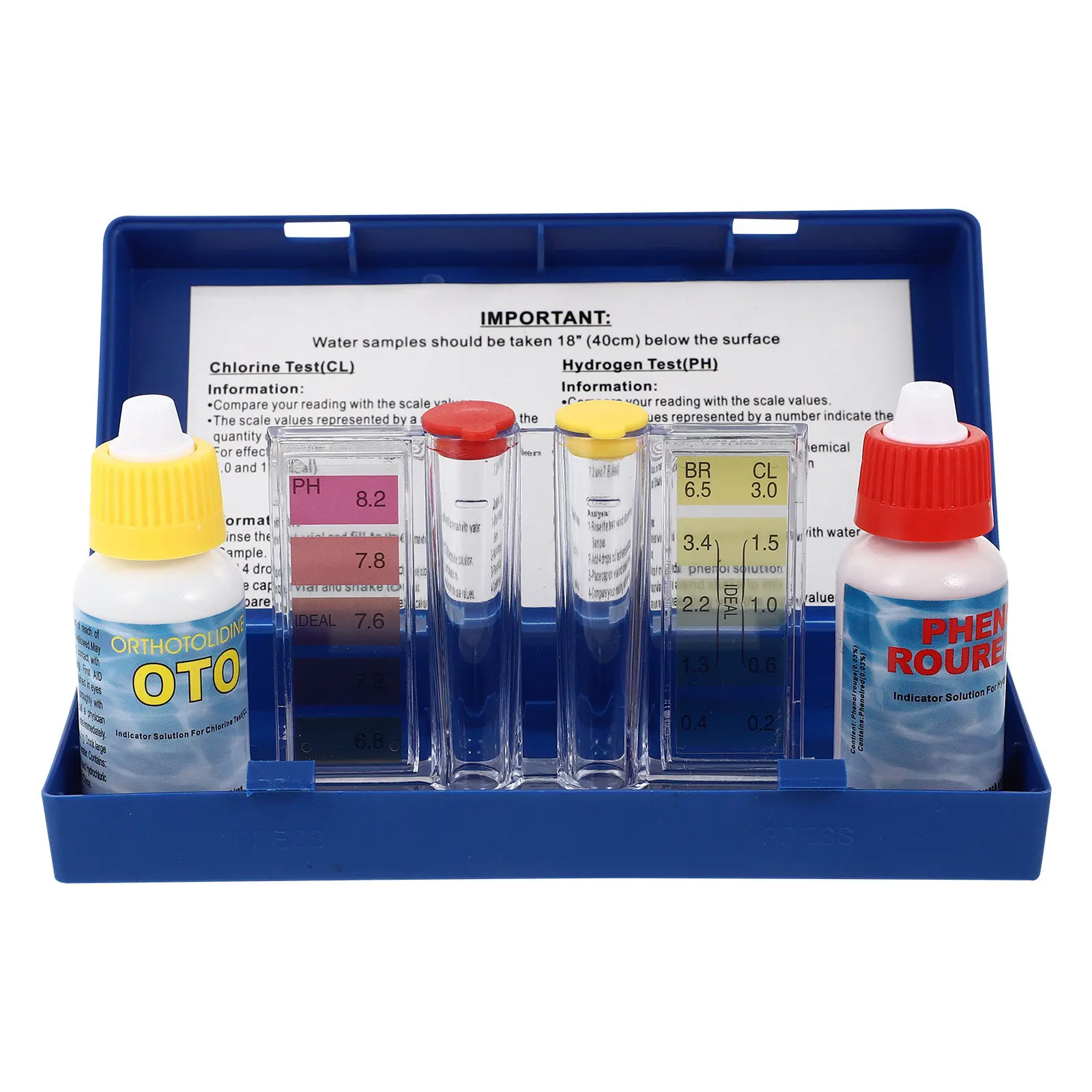 1Set Pool Test Kit Water PH for Routine Monitoring of Swimming Pool Spa Water Balance Skin Eye Safety High Definition
1Set Pool Test Kit Water PH for Routine Monitoring of Swimming Pool Spa Water Balance Skin Eye Safety High Definition