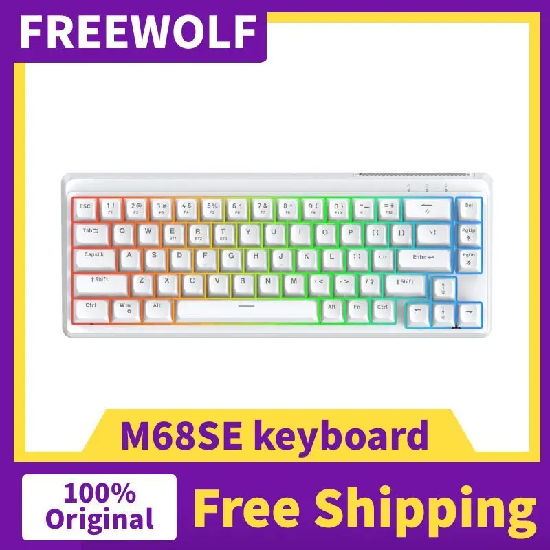 FREEWOLF M68SE 68 Key Mini Wired Keyboard RGB Backlit Type-C 68% layout Compact Gaming Office PC Laptop
FREEWOLF M68SE 68 Key Mini Wired Keyboard RGB Backlit Type-C 68% layout Compact Gaming Office PC Laptop