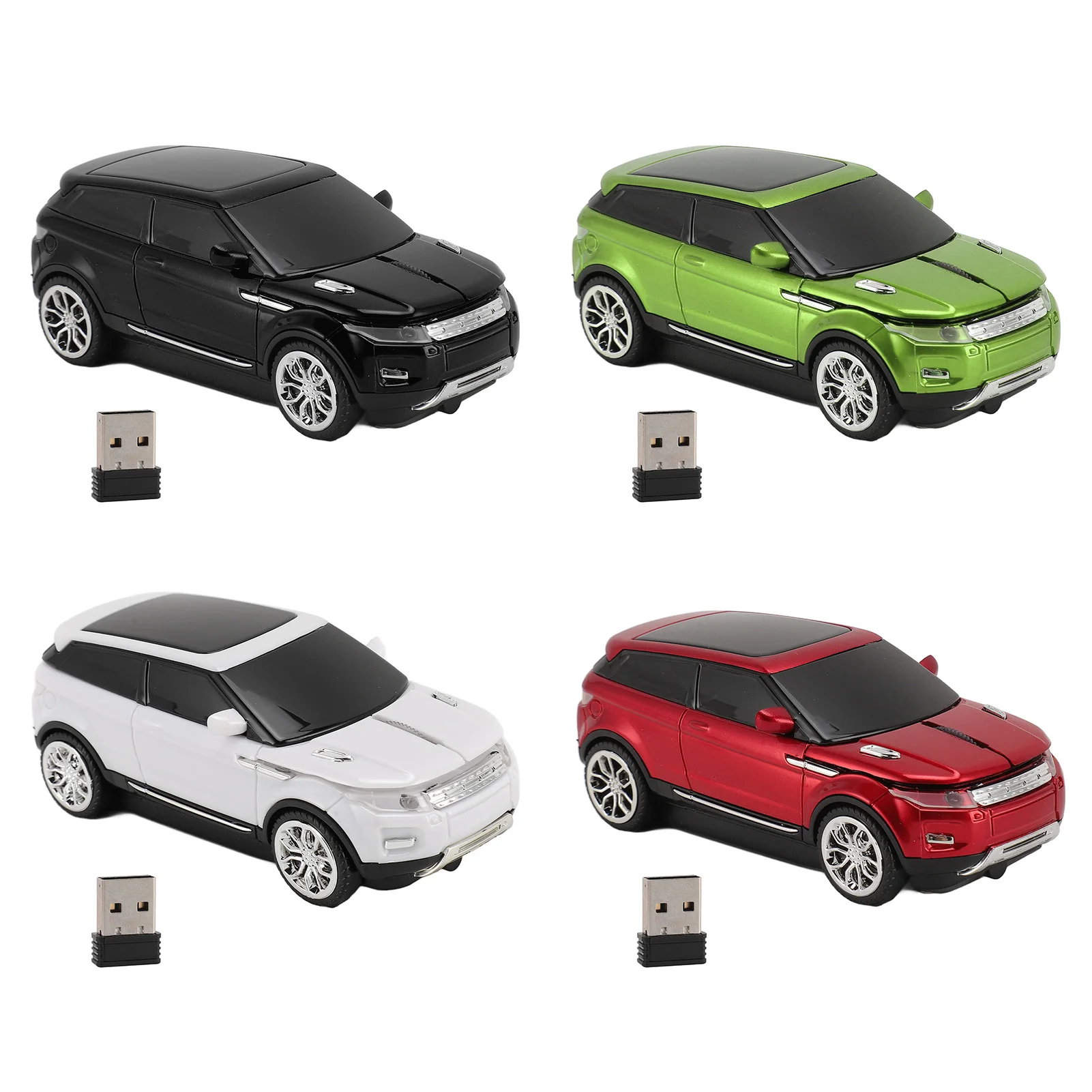 Беспроводная игровая мышь в форме автомобиля, 2,4 ГГц, 1600 точек на дюйм, крутая 3D компьютерная мышь в форме автомобиля с USB-приемником для ноутбука