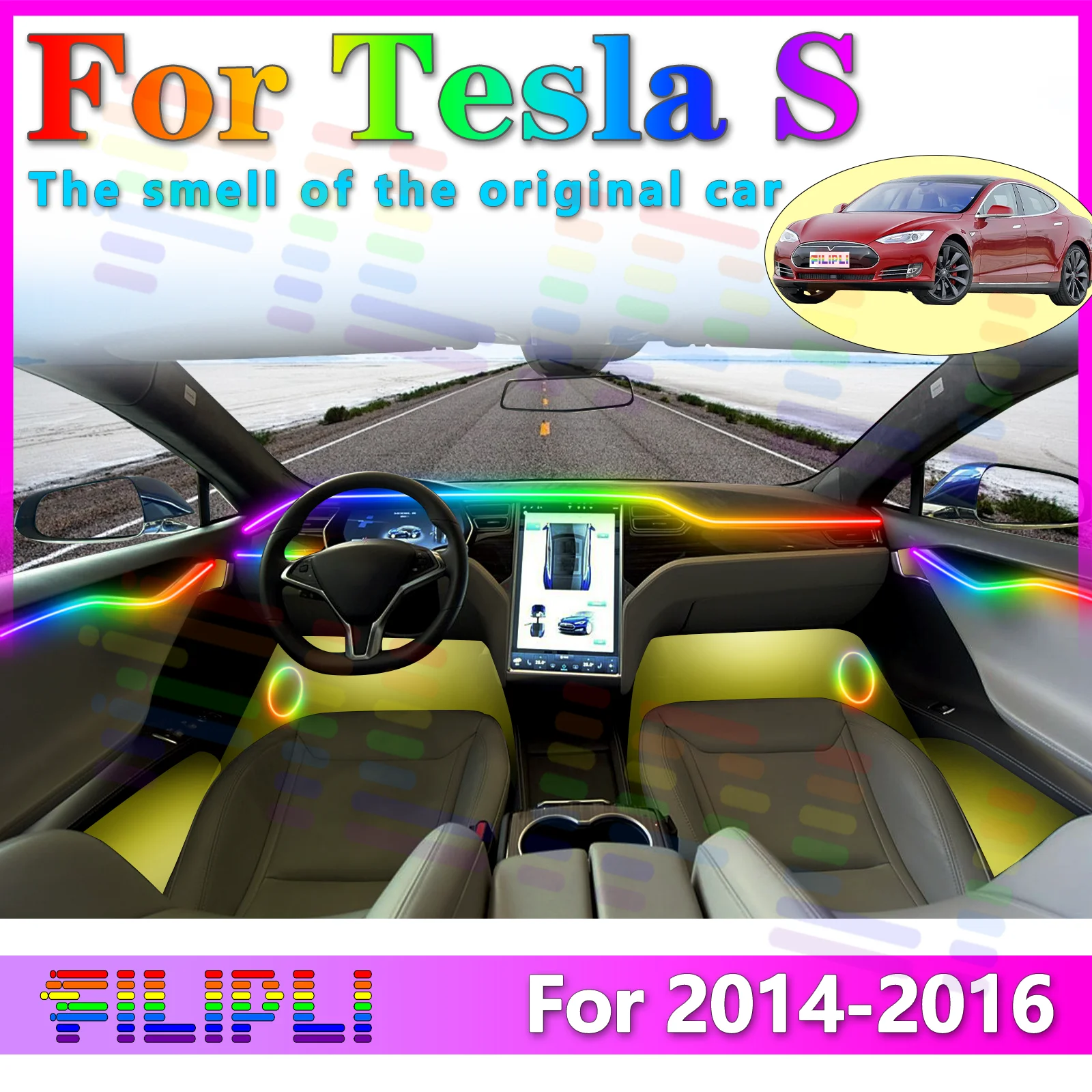 FILIPLI для Tesla Model S, внутренняя светодиодная лента, акриловый материал, 64 цвета, RGB Symphony, все цвета - изменение со Vari
FILIPLI для Tesla Model S, внутренняя светодиодная лента, акриловый материал, 64 цвета, RGB Symphony, все цвета - изменение со Vari