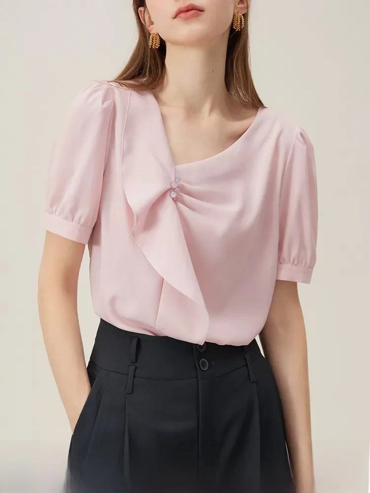 V-Neck Bubble Sleeve Shirt Women's Summer New Design Sensation Floral Lace Trim Shirt Skin-Friendly Breathable Polyester Fiber
V-Neck Bubble Sleeve Shirt Women's Summer New Design Sensation Floral Lace Trim Shirt Skin-Friendly Breathable Polyester Fiber