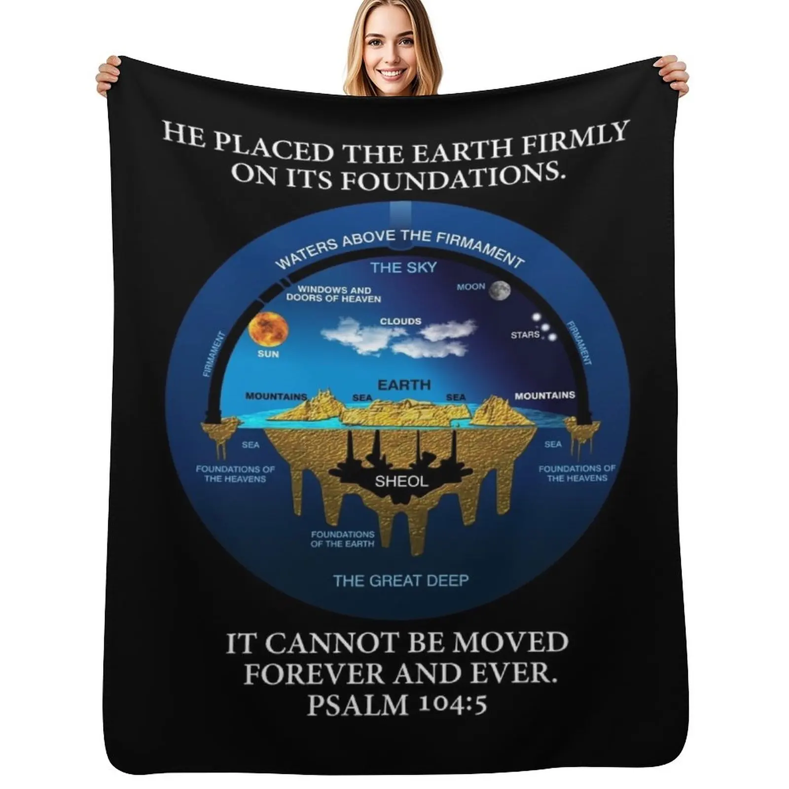 Psalm 104:5 Flat Earth Anceint Hebrew Cosmology Throw Blanket All Season Soft Lightweight Blanket for Home
Psalm 104:5 Flat Earth Anceint Hebrew Cosmology Throw Blanket All Season Soft Lightweight Blanket for Home