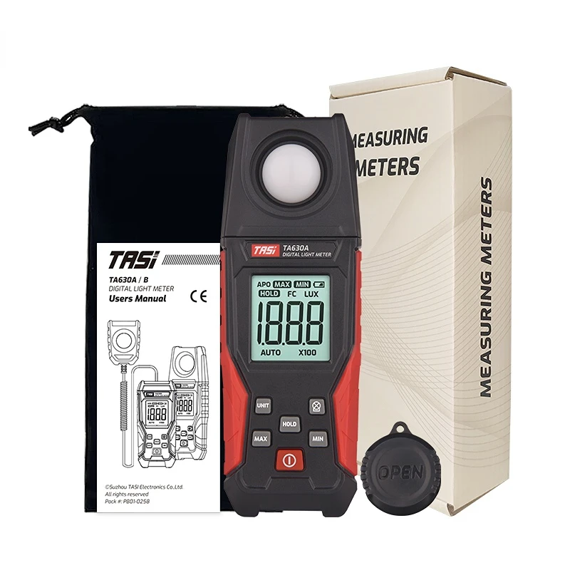 TA630A Digital Lux Meter 0.1~200000Lux Auto Range Data Hold Light Tester for School Factory Hospital Lighting Test
TA630A Digital Lux Meter 0.1~200000Lux Auto Range Data Hold Light Tester for School Factory Hospital Lighting Test