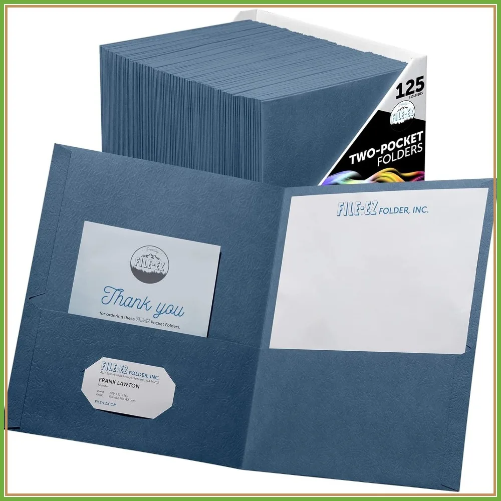 125-Pack Two-Pocket Folders, Dark Blue, Letter Size, Textured Paper
125-Pack Two-Pocket Folders, Dark Blue, Letter Size, Textured Paper