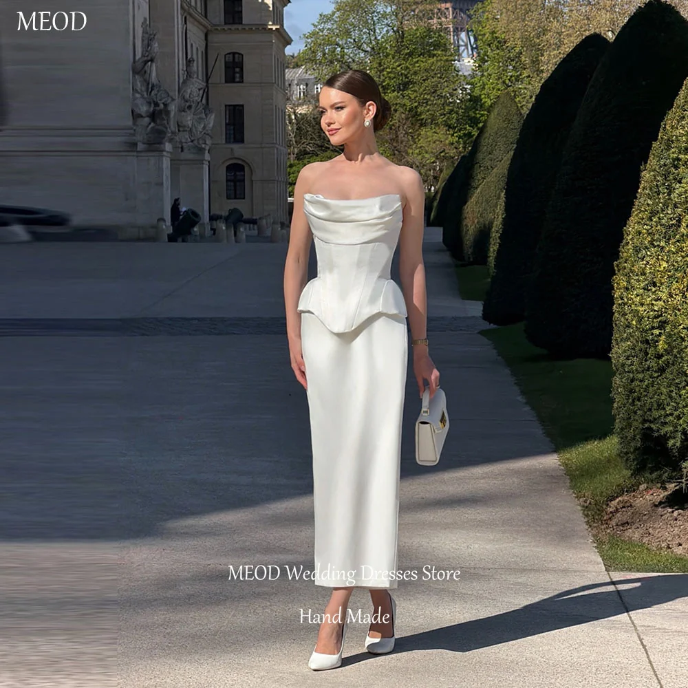 MEOD Satin Elegant Wedding Dresses Bride Strapless Sleeveless Formal Vestidos De Novia Backless Ankle Length Dress Customized
MEOD Satin Elegant Wedding Dresses Bride Strapless Sleeveless Formal Vestidos De Novia Backless Ankle Length Dress Customized