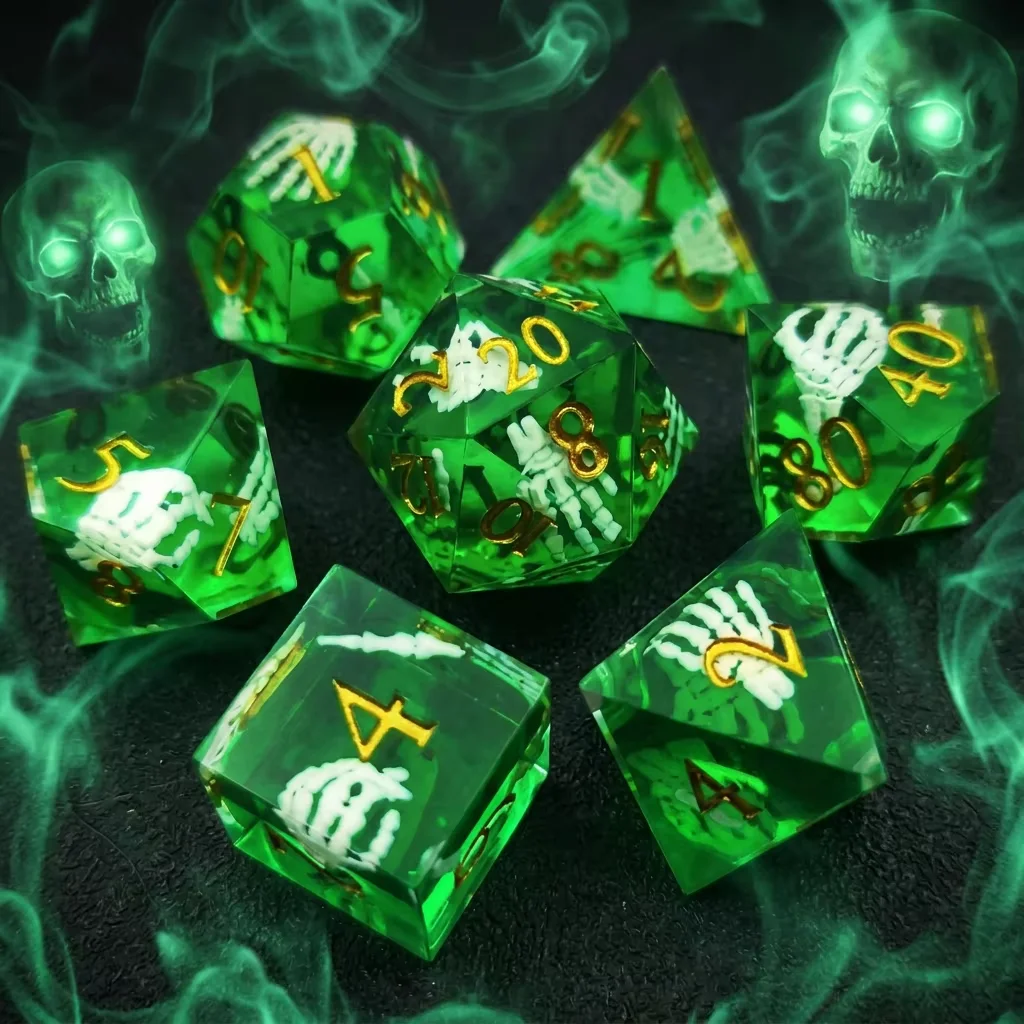 7-piece set of handmade resin dice, multi-faceted math teaching dice, suitable for role-playing games and board games: D20D6D8D4
7-piece set of handmade resin dice, multi-faceted math teaching dice, suitable for role-playing games and board games: D20D6D8D4