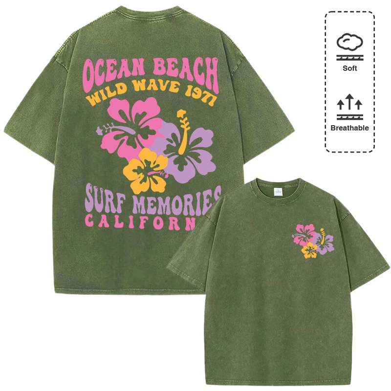 Ocean Beach Wild Wave 1971 Flower Prints Women Washed T-Shirt Loose Crewneck T Shirts Hip Hop Cotton Short Sleeve Y2K Soft Top
Ocean Beach Wild Wave 1971 Flower Prints Women Washed T-Shirt Loose Crewneck T Shirts Hip Hop Cotton Short Sleeve Y2K Soft Top
