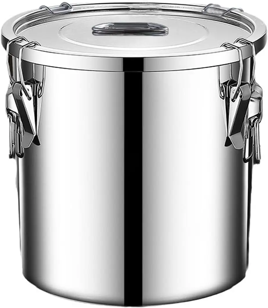 Airtight Food Storage Container with Lock Clips, 12L Stainless Steel Canister for Rice Flour Sugar Coffee Beans
Airtight Food Storage Container with Lock Clips, 12L Stainless Steel Canister for Rice Flour Sugar Coffee Beans