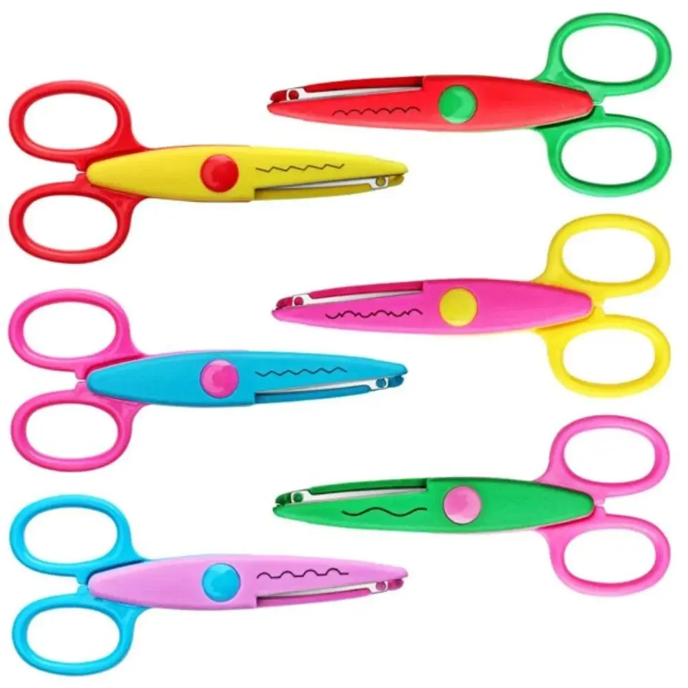 1/6PCS DIY Color Lace Scissors Comfortable Hand Small Round Head Art Safety Scissors Stationery Wavy Pattern Paper Cutter
1/6PCS DIY Color Lace Scissors Comfortable Hand Small Round Head Art Safety Scissors Stationery Wavy Pattern Paper Cutter
