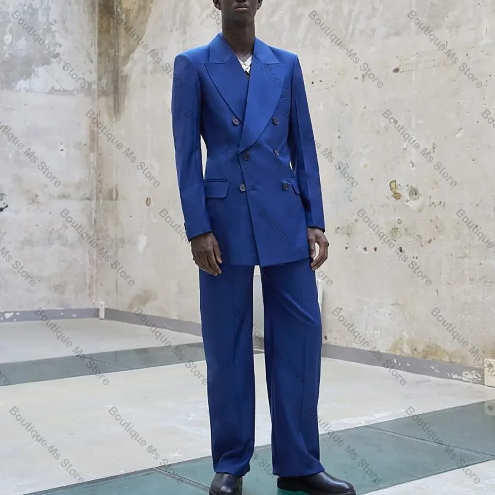 Blue Straight Double Breasted Men Suit Two Pieces(Jacket+Pants) Outfits Casual Party Prom Wedding Set
Blue Straight Double Breasted Men Suit Two Pieces(Jacket+Pants) Outfits Casual Party Prom Wedding Set