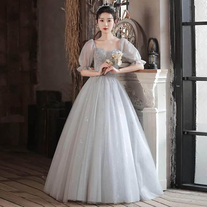 Silver-gray High-end Evening Dress with Off-shoulder Design for Birthday Hosts Coming-of-age Ceremonies and Graduation Occasions
Silver-gray High-end Evening Dress with Off-shoulder Design for Birthday Hosts Coming-of-age Ceremonies and Graduation Occasions