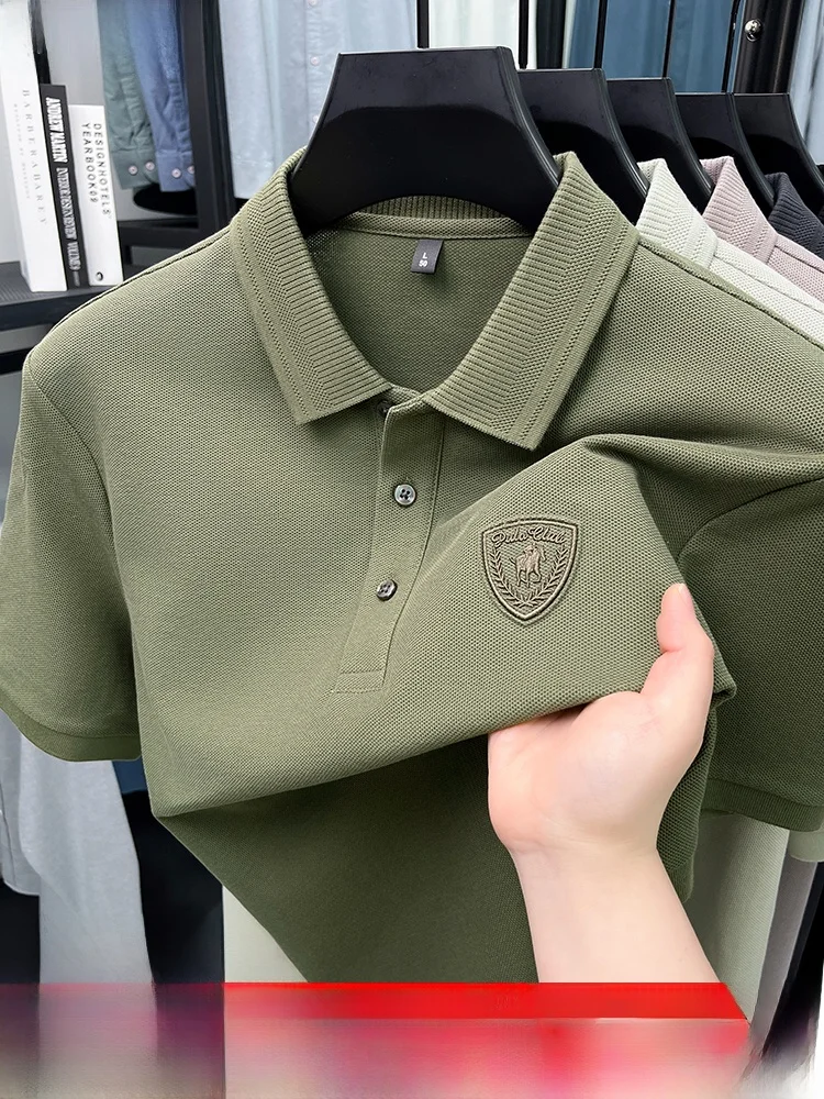 New Summer Men's irt 00% Silk Cotton f Sve Embroidered Bae Loose Fit Turn-down Collar Korean Sle T-irt
New Summer Men's irt 00% Silk Cotton f Sve Embroidered Bae Loose Fit Turn-down Collar Korean Sle T-irt