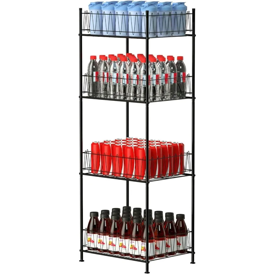 Water Bottle Organizer 4 Tier FreeStanding Water Bottle Holder Storage Rack Floor Metal Drink Soda Can Organizer for Pantry Kit
Water Bottle Organizer 4 Tier FreeStanding Water Bottle Holder Storage Rack Floor Metal Drink Soda Can Organizer for Pantry Kit