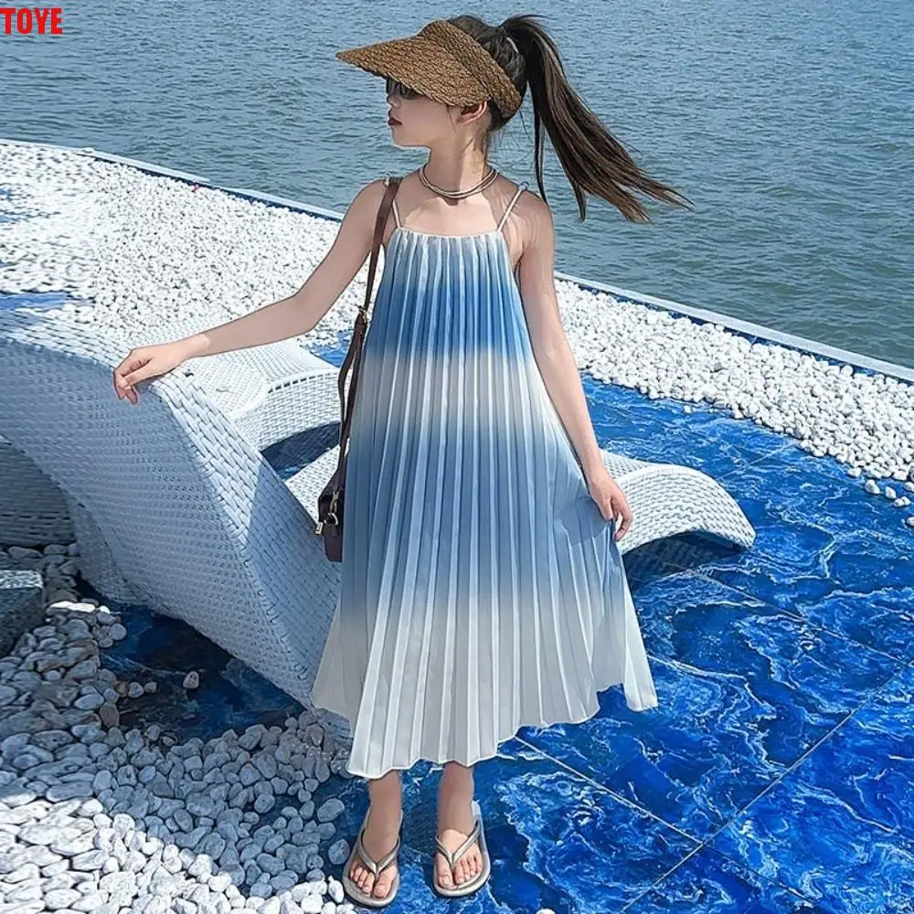 Sleeveless Children Beach Vacation Skirt Princess Holiday Kids Suspenders Pleated Dress Casual Long Ruffled Gradient Long Dress
Sleeveless Children Beach Vacation Skirt Princess Holiday Kids Suspenders Pleated Dress Casual Long Ruffled Gradient Long Dress