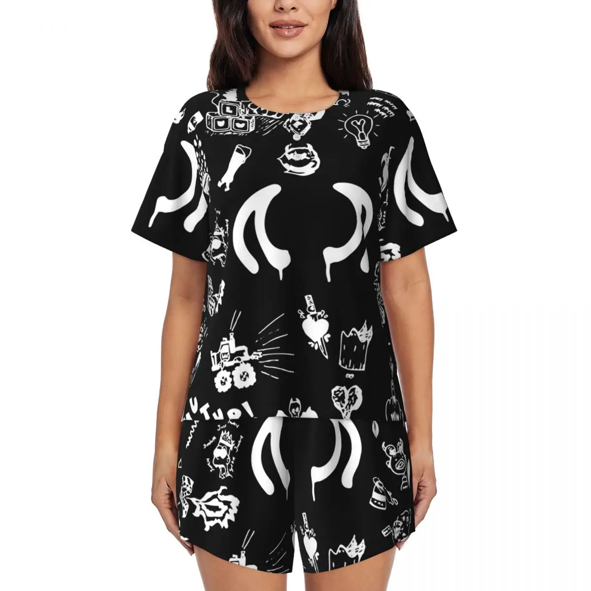 Yungblud Drawings Tattoo Sheet Round Neck Short Sleeve Nightgowns for Sleeping Sleepshirts Women Loose Pajama Set Short Pants
Yungblud Drawings Tattoo Sheet Round Neck Short Sleeve Nightgowns for Sleeping Sleepshirts Women Loose Pajama Set Short Pants