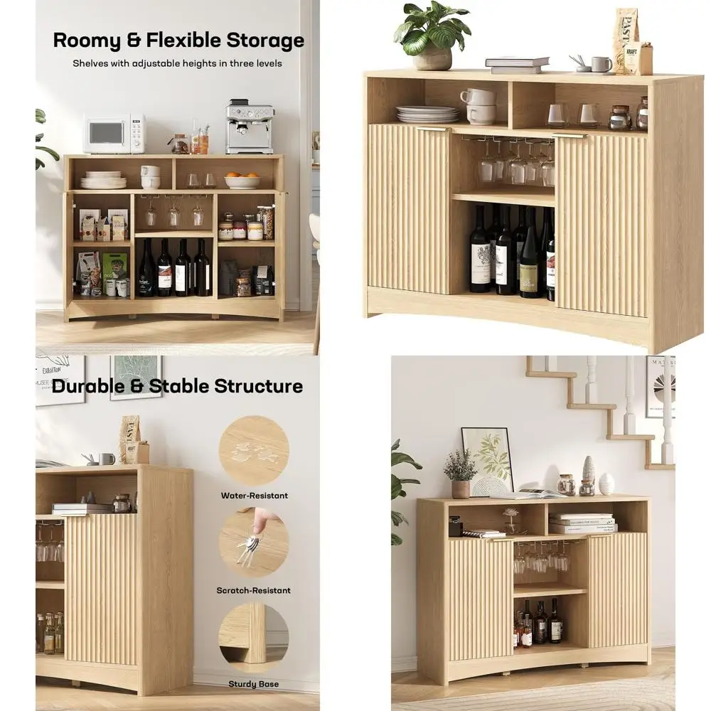 Большой буфет с местом для хранения, 2 дверцами, регулируемыми полками и стеклянной полкой, идеально подходит для кухни или гостиной, отделка натуральный дуб
Большой буфет с местом для хранения, 2 дверцами, регулируемыми полками и стеклянной полкой, идеально подходит для кухни или гостиной, отделка натуральный дуб